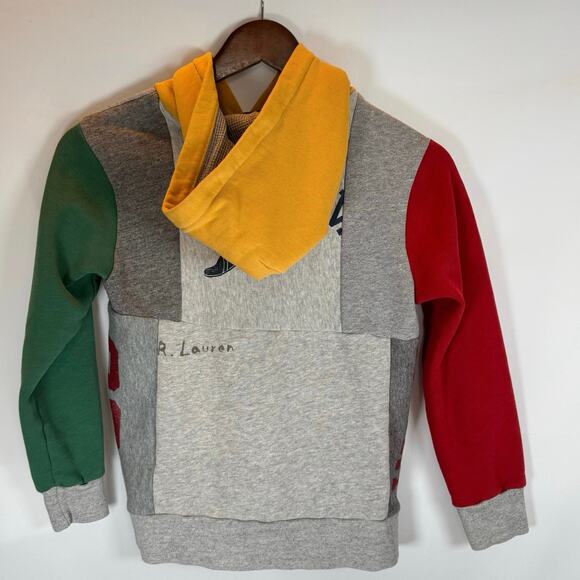 Polo Ralph Lauren Boy’s M Patchwork Hoodie Pullover Varsity Athletic Division - Picture 9 of 10